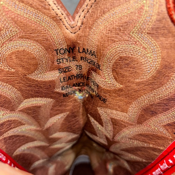 Tony Lama Women’s Yellow Western Cowboy Boots - Picture 2 of 6